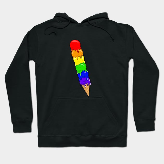 Rainbow Melting Ice Cream Cone Hoodie by bloomingviolets